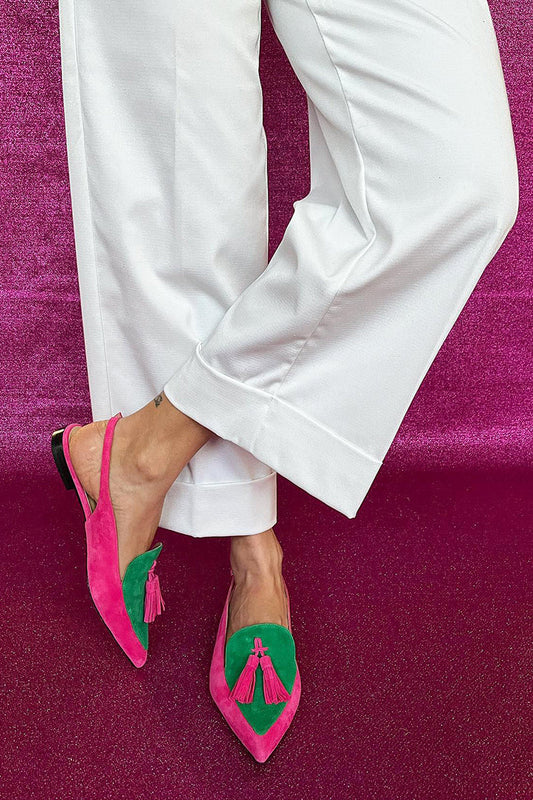 Rosaa™ | Vibrant Ballerina Flats with Fringe Details and Stylish Ankle Strap