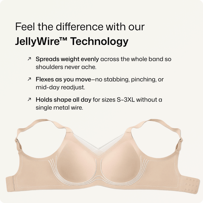 Wireless Scalloped Jacquard Front-Adjustable Support Bra