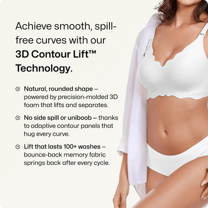 Wireless Scalloped Jacquard Front-Adjustable Support Bra