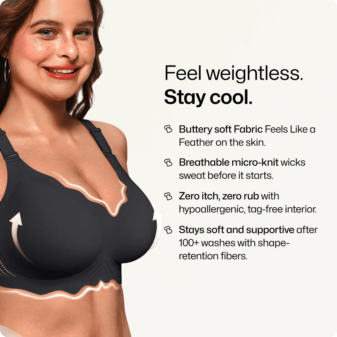 Wireless Scalloped Jacquard Front-Adjustable Support Bra