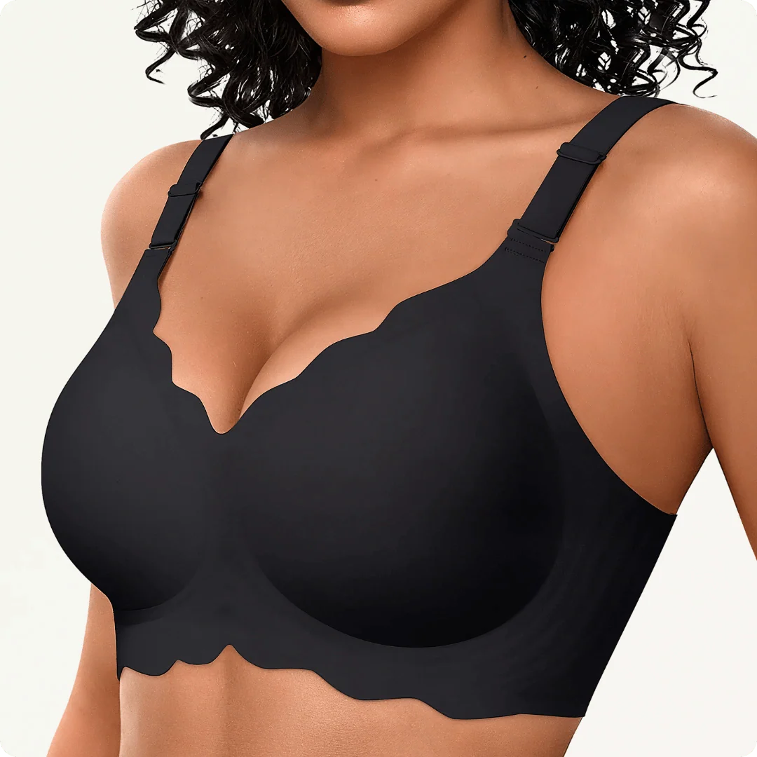 Wireless Scalloped Jacquard Front-Adjustable Support Bra