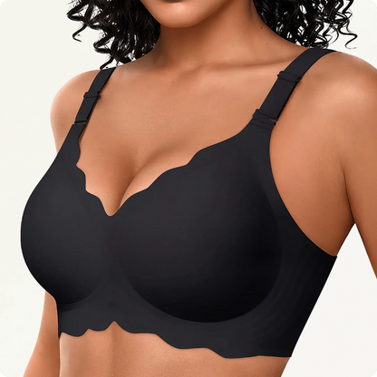 Wireless Scalloped Jacquard Front-Adjustable Support Bra