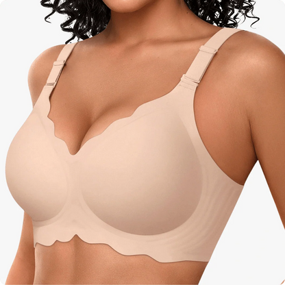 Wireless Scalloped Jacquard Front-Adjustable Support Bra