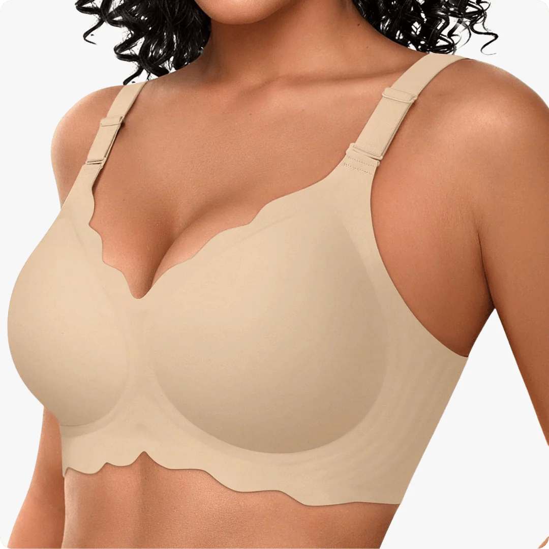 Wireless Scalloped Jacquard Front-Adjustable Support Bra