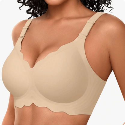 Wireless Scalloped Jacquard Front-Adjustable Support Bra