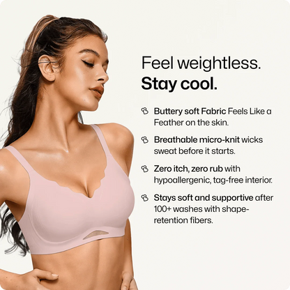 Wireless Scalloped V-Neck Mesh Push Up Bra