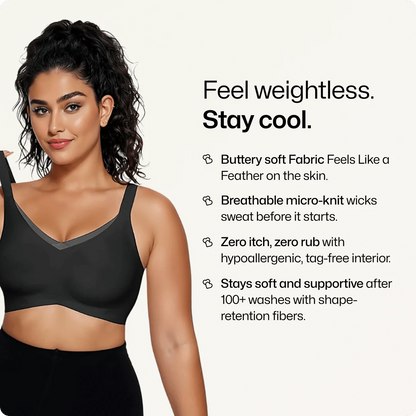 Wireless V-Neck Crossover Mesh Support Bra
