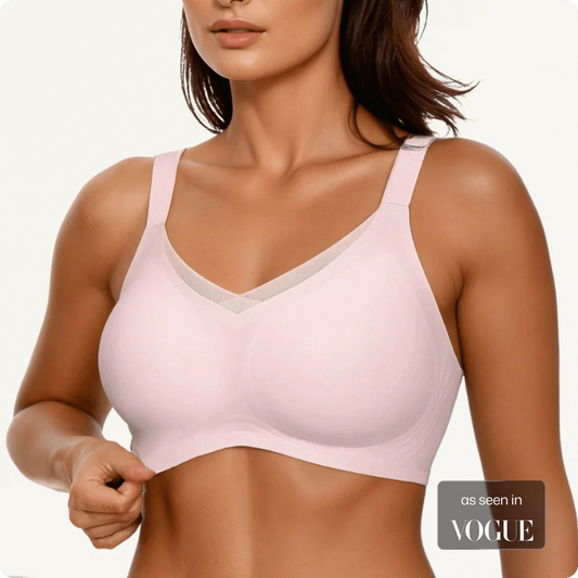 Wireless V-Neck Crossover Mesh Support Bra